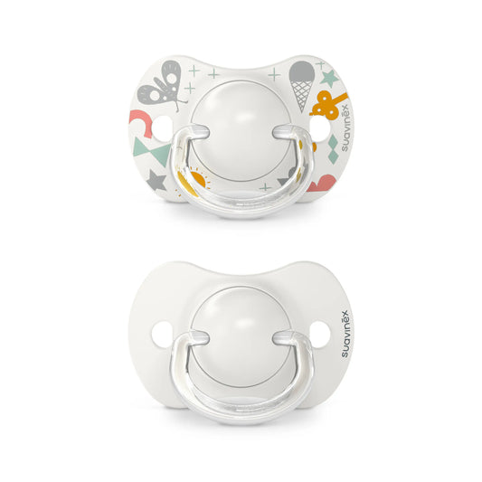 Suavinex Pack Of 2 Pacifiers Grey With Physiological Silicone Teat Sx Pro, 0-6 Months, 2 units