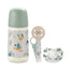 Suavinex Newborn Baby Gift Pack: Anti-colic Bottle 270 Ml + Soother 0/6 Months + Pacifier, Olive Green