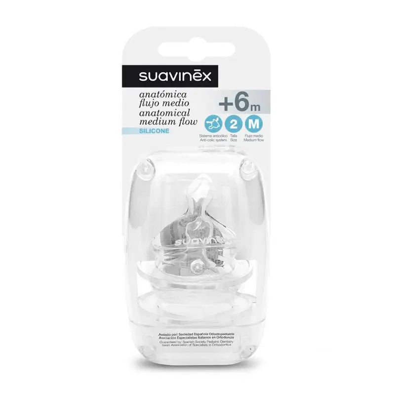 Suavinex Tetina Anatomica T2M Silicona, 2 unidades