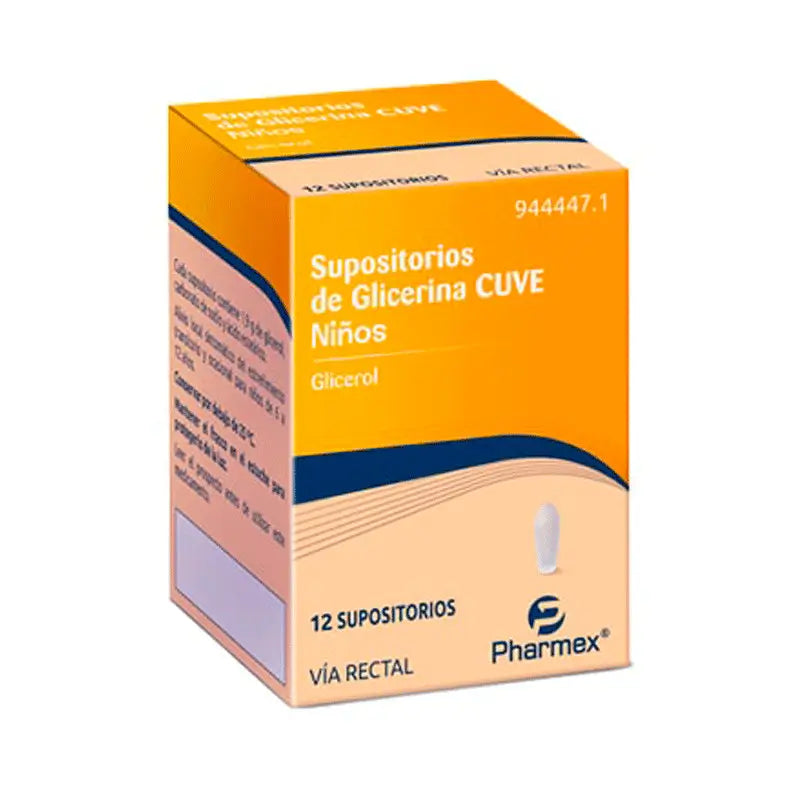 Supositorios de Glicerina Cuve Niños 1,9 gr, 12 Supositorios