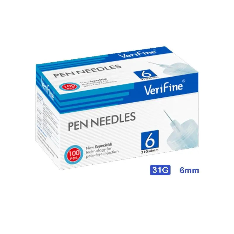 Surgicalmed Verifine Insulin Pen Needles 31G X 6 Mm - Box of 100 pcs., 100 pcs.