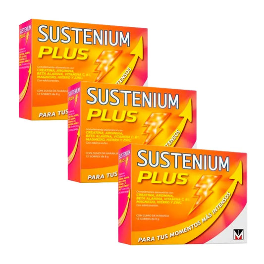 Sustenium Plus Triplo Food Supplement with Orange Juice 3 x (12 sachets x 8 g)