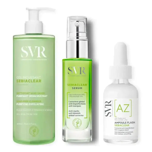 Svr Acne Breakout Routine Pack Sebiaclear Serum 30 Ml + Sebiaclear Gel Mousse 400 Ml + Sebiaclear Ampoule Flash, 30 Ml