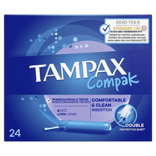 Tampax Compak Lites Tampons With Applicator , 24 units