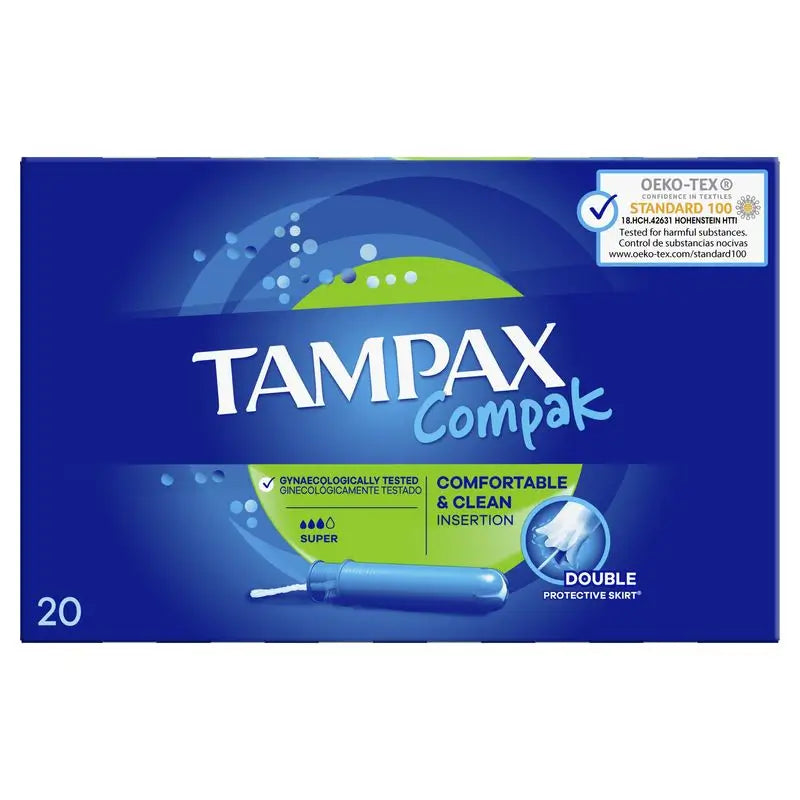 Tampax Compak Super Tampons With Applicator , 20 units