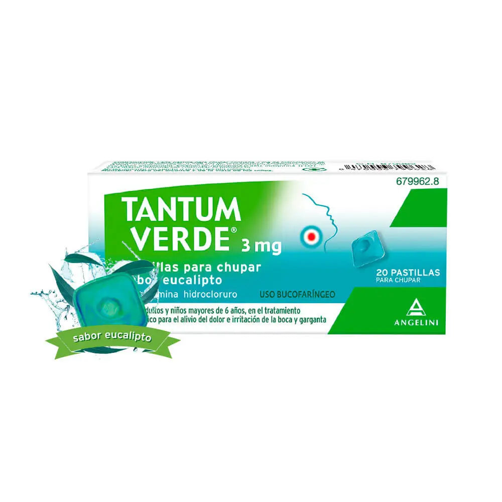 Tantum Verde Sabor Eucalipto 20 Pastillas Para Chupar