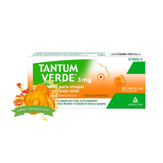 Tantum Verde Sabor Naranja-Miel 20 Pastillas Para Chupar