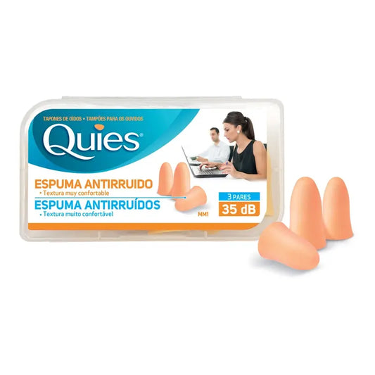 QUIES RUBBER EAR PLUGS FLESH COLOUR 3 PAIRS