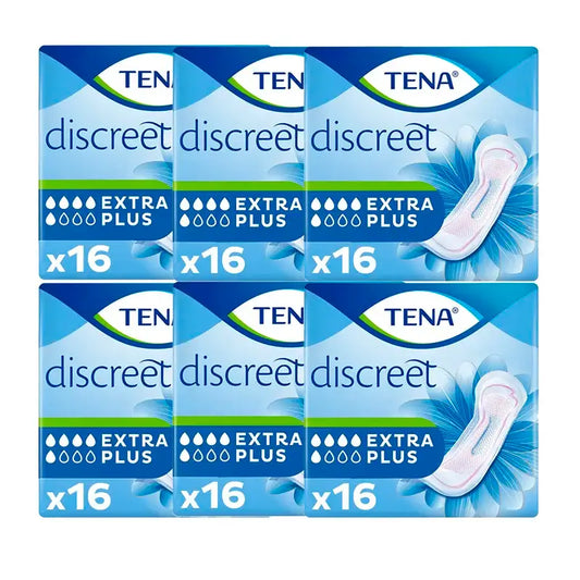 Tena Pack Discreet Extra Plus, 6 X 16 Units