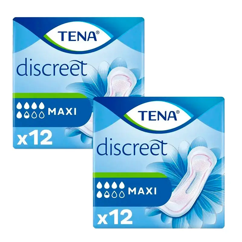 Tena Lady Pack Maxi Pads, 2 X 12 Units