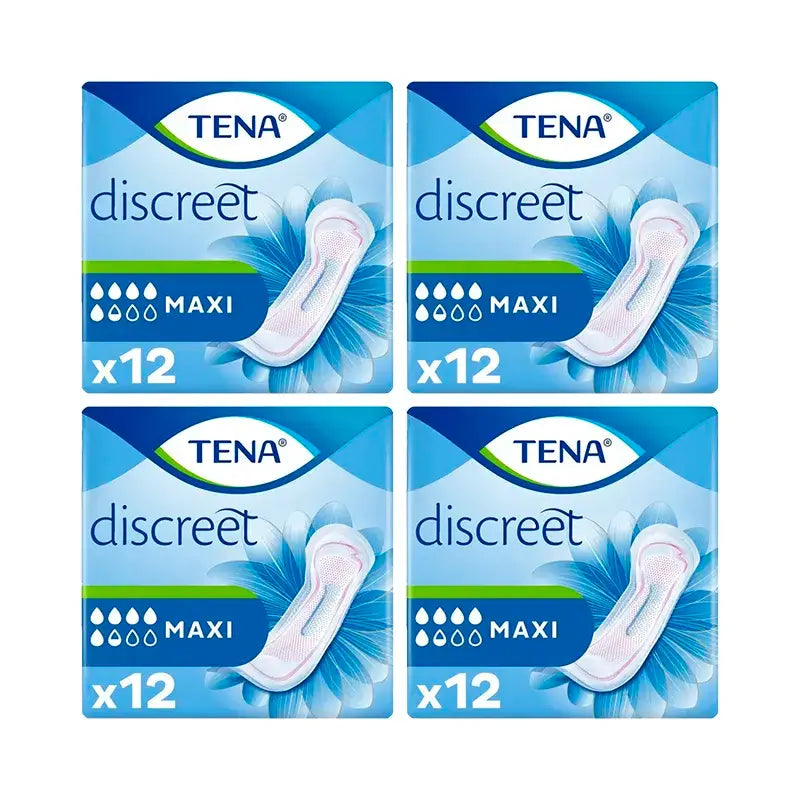 Tena Lady Pack Maxi Pads, 4 X 12 Units