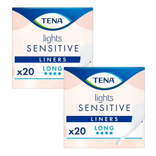 Tena Pack Lights Sensitive Long Liner, 2 X 20 Pcs.