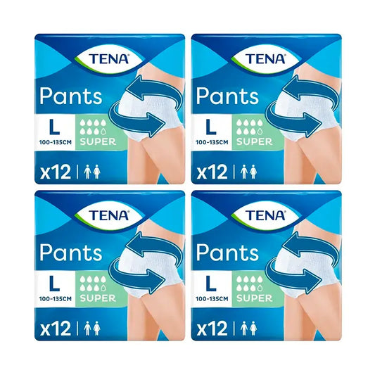 Tena Pack Pants Absorbent Incontinence Absorbent Pants Light Urine Super Large Size, 4 X 12 Units