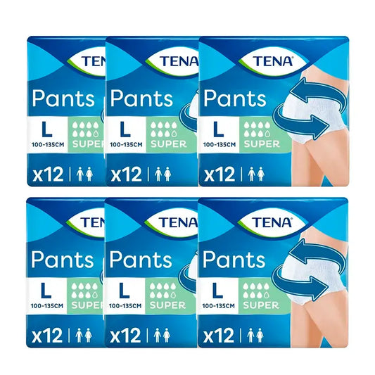 Tena Pack Pants Absorbent Incontinence Pants Light Urine Super Large Size, 6 X 12 Units