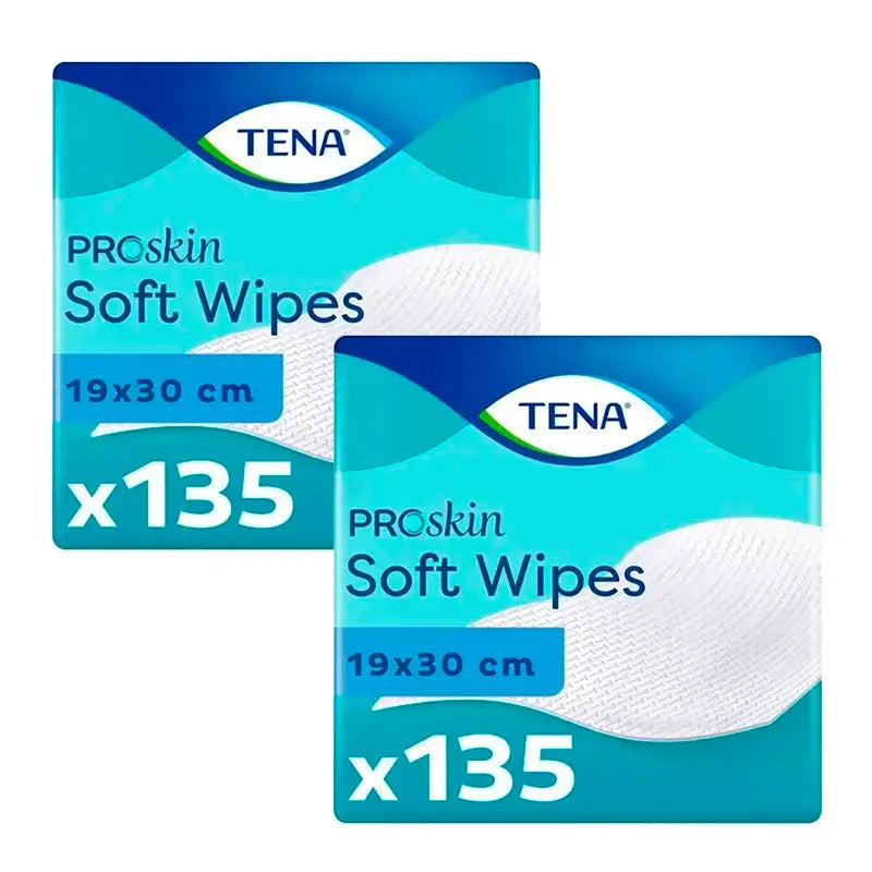 Tena Pack Proskin Dry Wipes, 2 X 135 Units