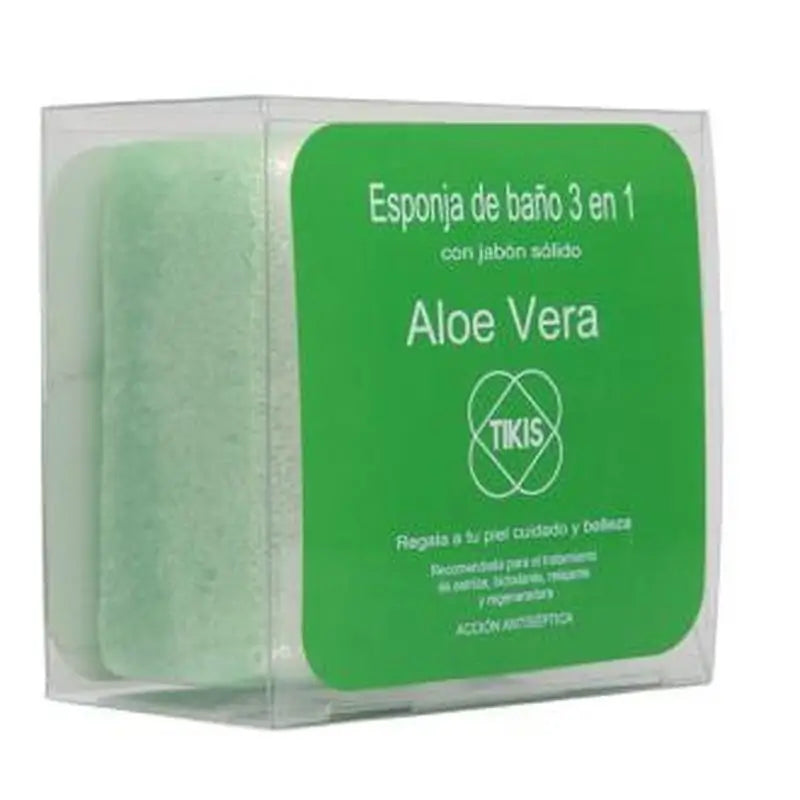 Tikis Tikis Esponja  Cuadrada Con Jabon Aloe Vera 100Gr. 