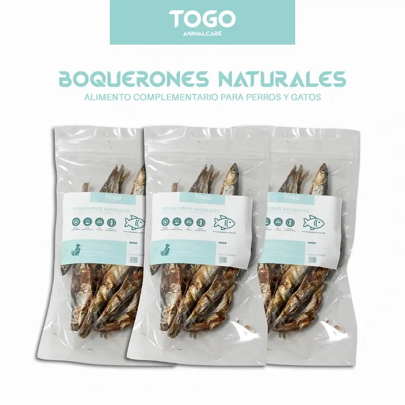 Togo Snack Natural Dried Anchovies, pack of 3 units