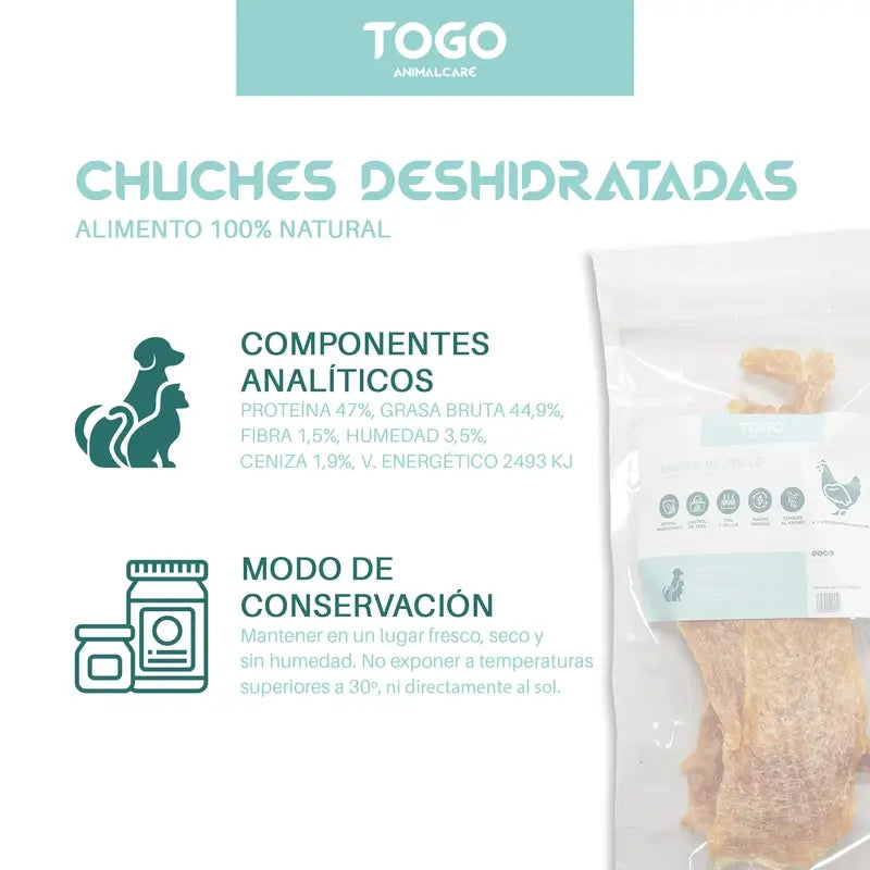 Togo Snack Natural Chicken Strips, pack 2 units