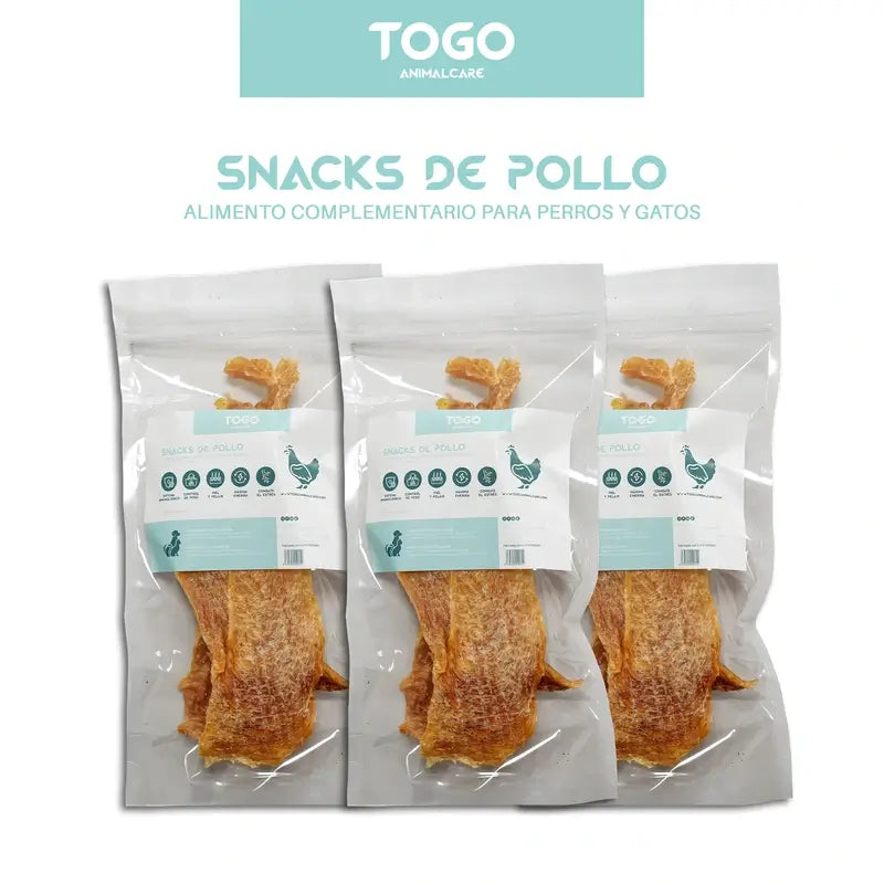 Togo Snack Natural Chicken Strips, pack 3 units