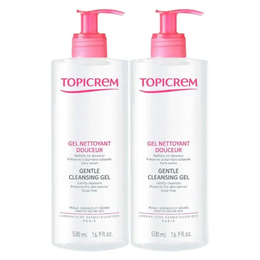 Topicrem Hydra + Duplo Gentle Cleansing Gel, 2x500 ml