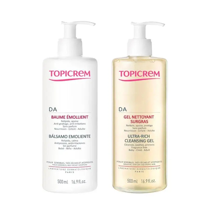 Topicrem Pack Da Emollient Balm 500 Ml + Da Superfatting Gel 500 Ml