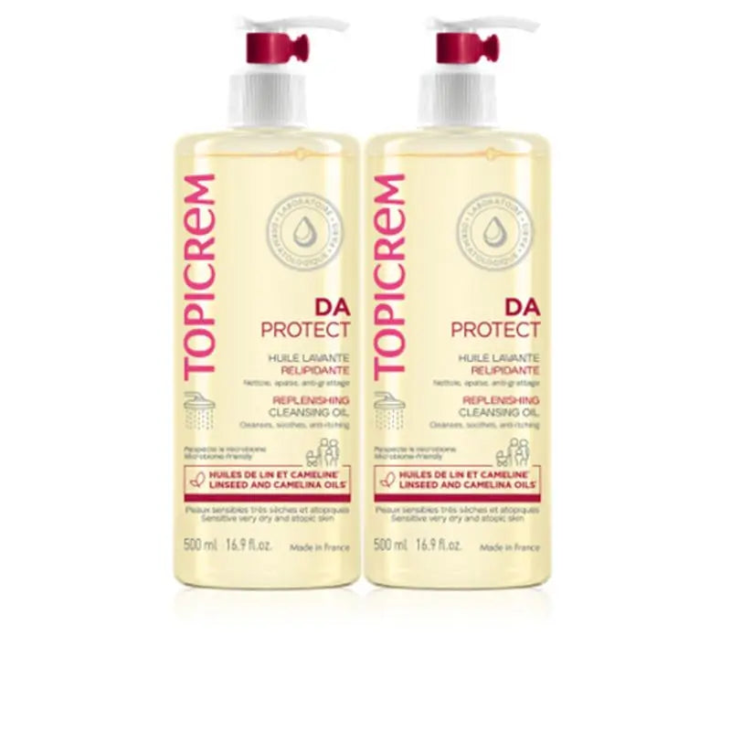 Topicrem Duplo Da Protect Cleansing and Relipidising Oil, 2x500 ml