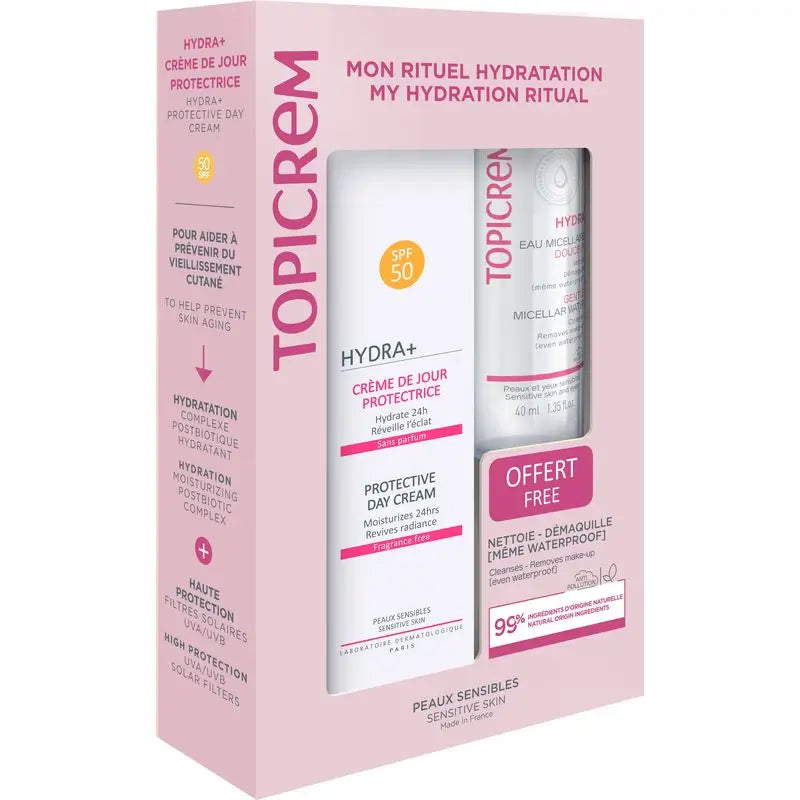 Topicrem Pack Hydra Day Cream Spf50 40, Ml + Gentle Micellar Water 40, Ml