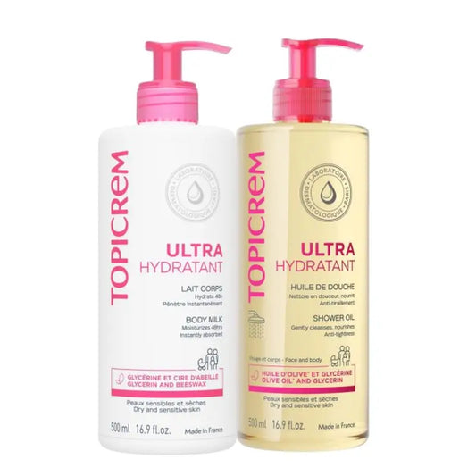 Topicrem Pack Uh Body Milk 500 Ml + Uh Shower Oil, 500 Ml