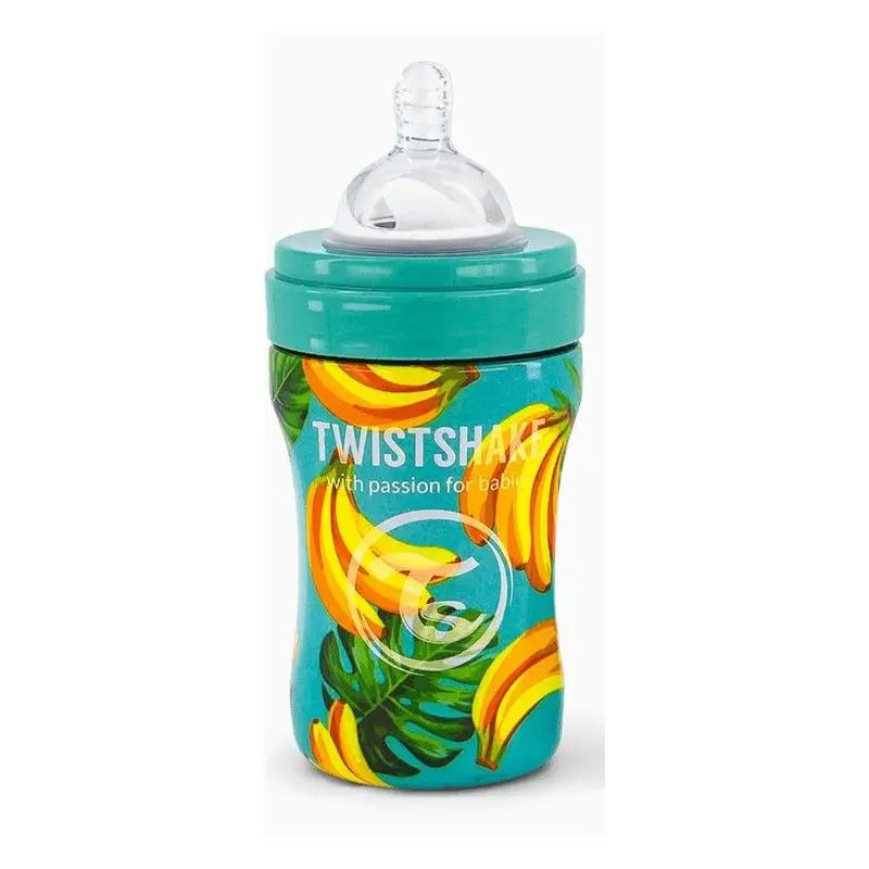 Twistshake Biberón Anticólicos Acero De Plátano , 330 ml