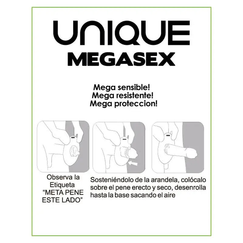 Uniq Megasex Sensitive Condoms With Garter Latex Free 3 Units