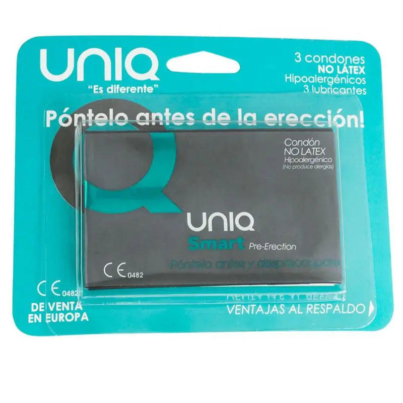 Uniq Smart Preservativos Pre-Erección Sin Latex 3 Unidades