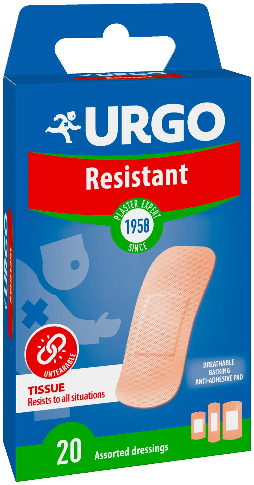 Urgo Resistant First Aid - 20 Dressings, 20 units