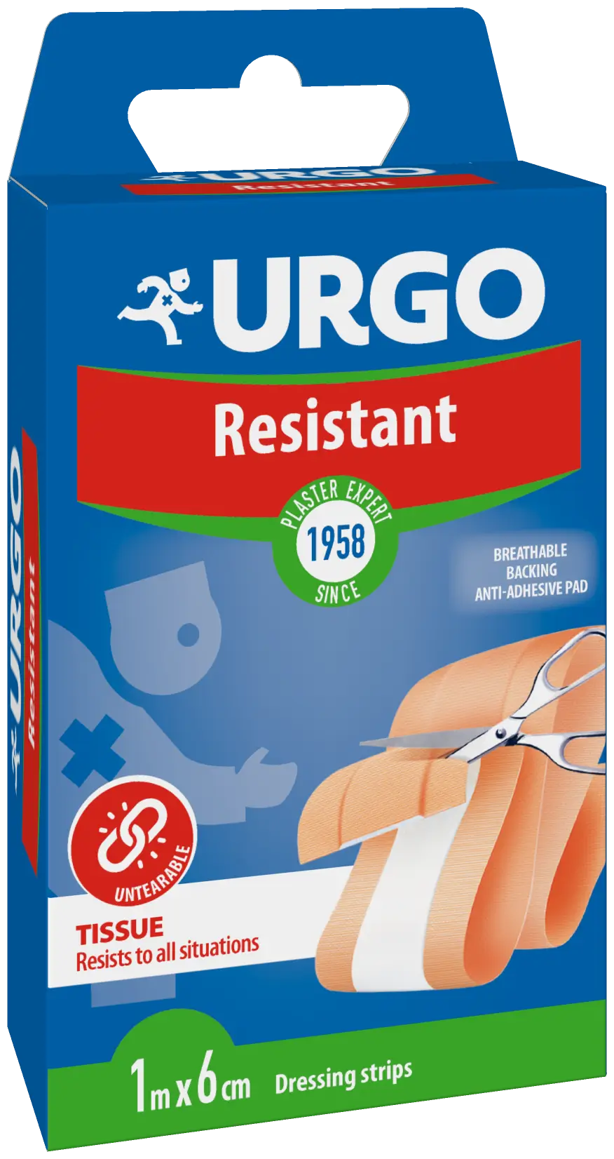 Urgo First Aid Resistant - 1 M X 6 Cm Band, 1 pcs.