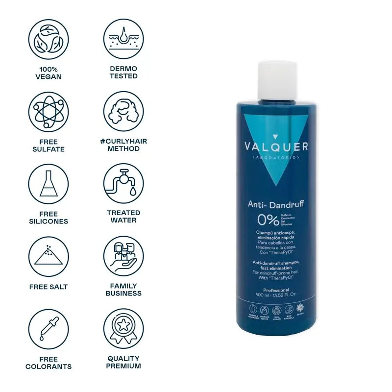 Valquer Hair Care Anti-Dandruff Shampoo, Fast Clearing, 400 ml