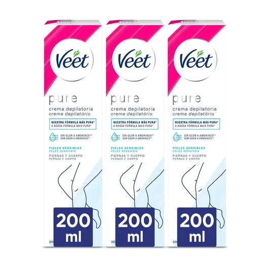 Veet Minimal Depilatory Cream Sensitive Skin, 3x200ml