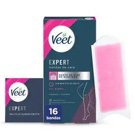 Veet Expert Cold Wax Depilatory Wax Strips, Shea Butter, 16 Strips