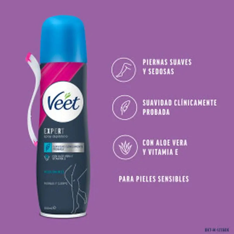 Veet Expert Depilatory Spray Body & Legs Sensitive Skin, 150Ml