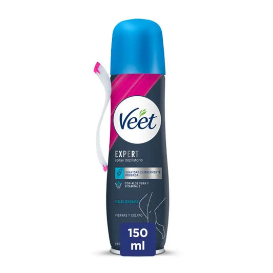 Veet Expert Depilatory Spray Body & Legs Sensitive Skin, 150Ml