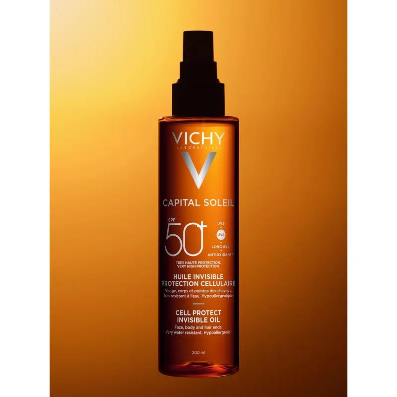 Vichy Capital Soleil Invisible Cell Protect Invisible Oil Spf 50+ Sunscreen, 200 ml