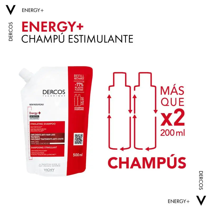 Vichy Dercos Ecorefill Energy+ Shampoo 500Ml