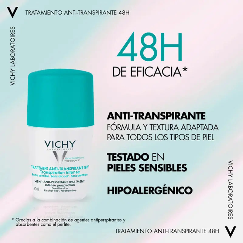 Vichy Desodorante Tratamiento Anti-Transpirante 48H Roll-On 50 ml