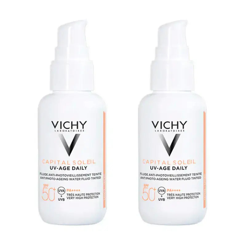 Vichy Duplo Uv-Age Daily With Colour Water Fluid Spf 50+ , 2X40 Ml