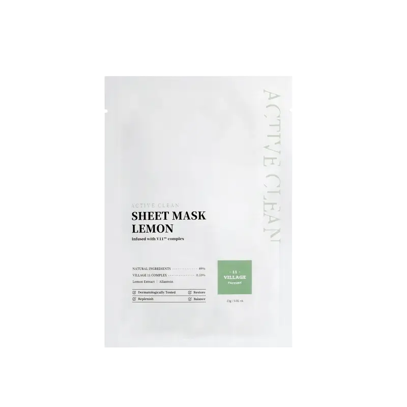 Village 11 Factory Active Clean Sheet Lemon Mask, 23 grams