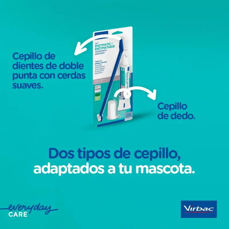 Virbac Cet Kit Brush + Enzymatic Toothpaste 70 gr For Pets