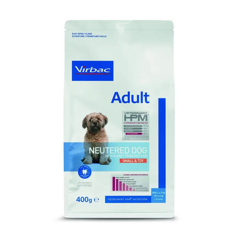 Virbac Hpm Adult Dog Neutered Small & Toy 400g, dog food for Dogs