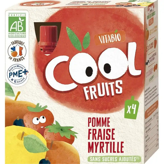 Vitabio Cool Fruits Apple, Strawberry & Blueberry 90 Gr, 4 units