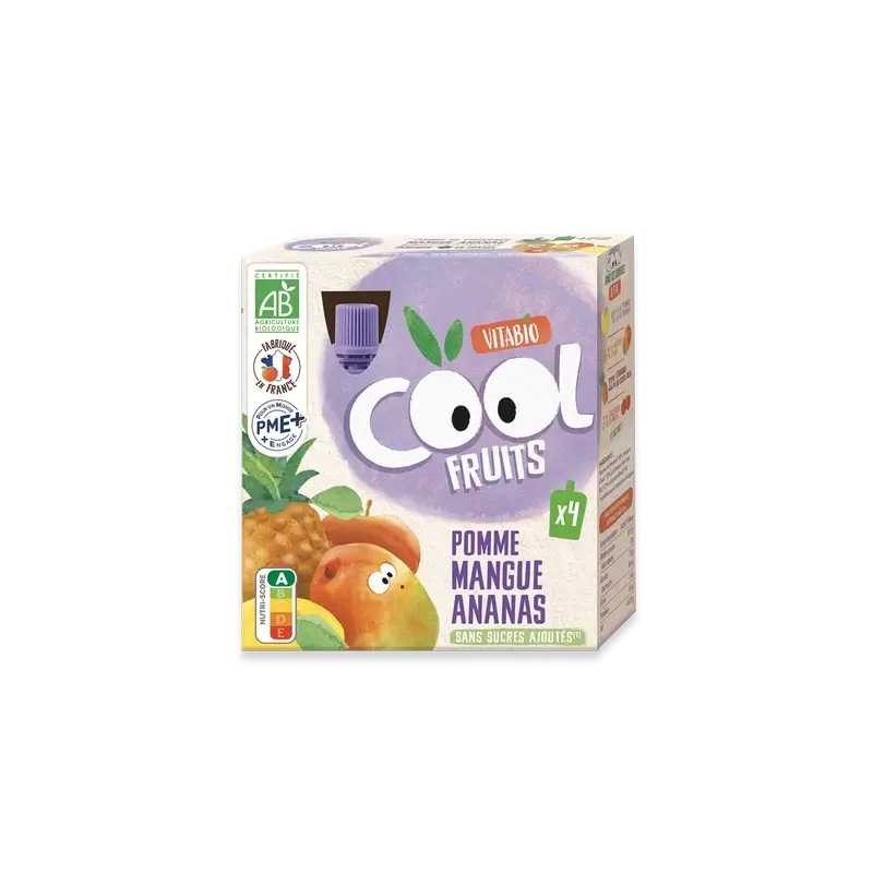 Vitabio Cool Fruits Apple, Mango & Pineapple 90 Gr, 4 units