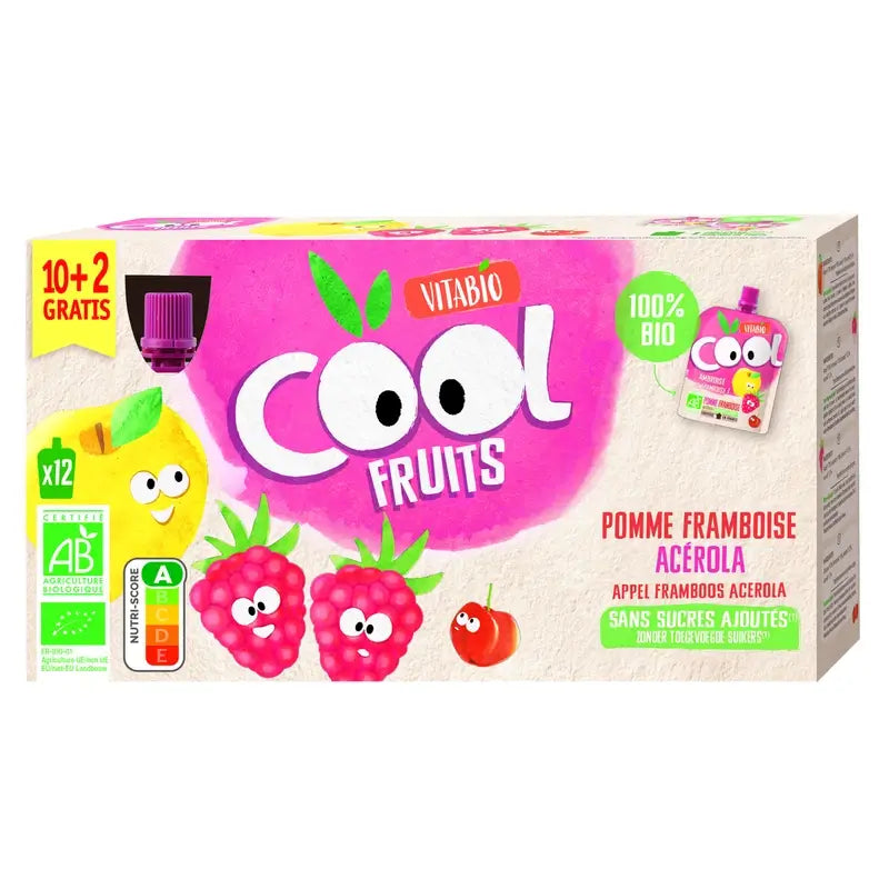 Vitabio Cool Fruits Apple & Raspberry 90 Gr, 12 units