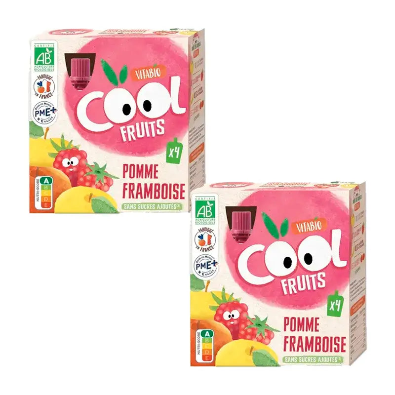 Vitabio Cool Fruits Apple & Raspberry Sachets 90 Gr , 2 x 4 units