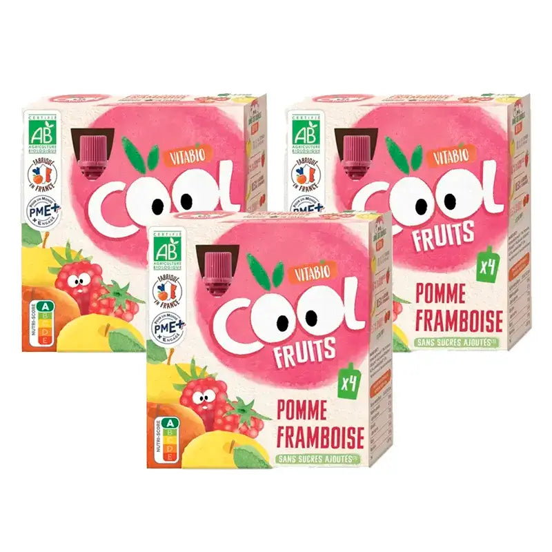 Vitabio Cool Fruits Apple & Raspberry Sachets 90 Gr , 3 x 4 units